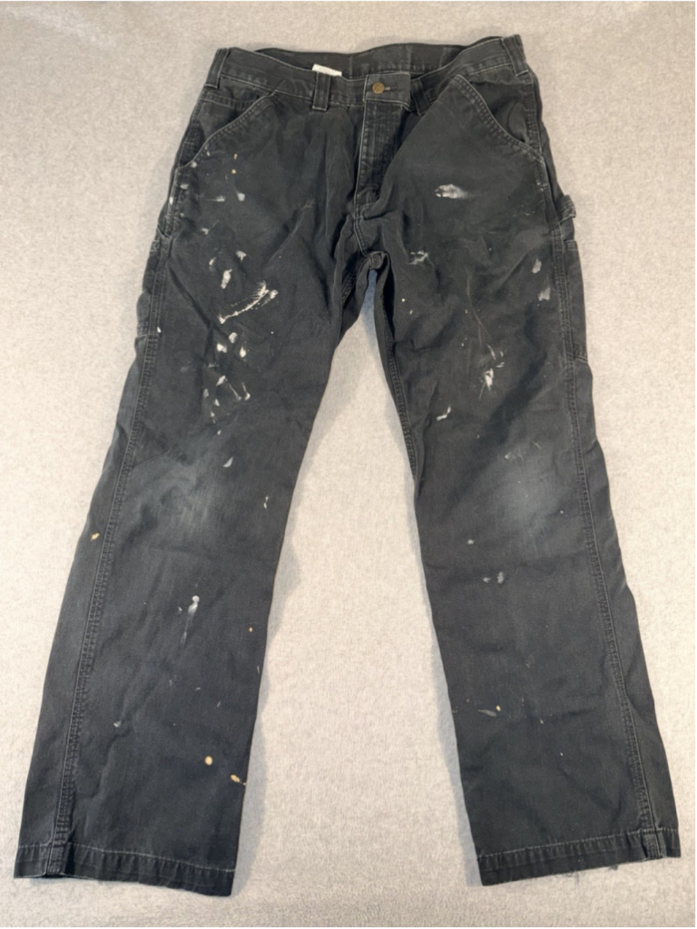 Carhartt B324 BLK Carpenter Jeans Black Relaxed Fit 36x32 Paint Work Pants